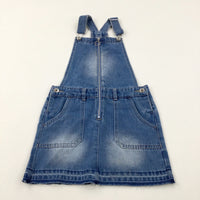 Mid Blue Denim Dungaree Dress - Girls 7-8 Years