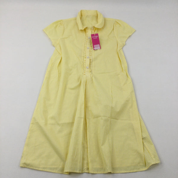 **NEW** Yellow Gingham Summer School Dress - Girls 13-14 Years