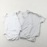 Set of 3 White Short Sleeve Bodysuits - Boys/Girls 2-3 Years