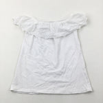 Broderie Anglaise White Vest Top - Girls 7-8 Years