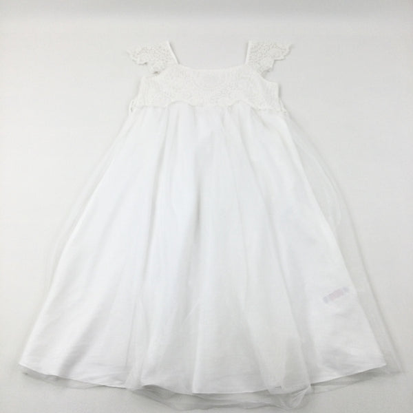 Embroidered White Bridesmaid/Party Dress - Girls 8-9 Years