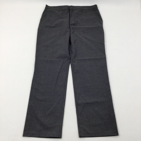Grey School Trousers With Adjustable Waist - Boys 15-16 Years