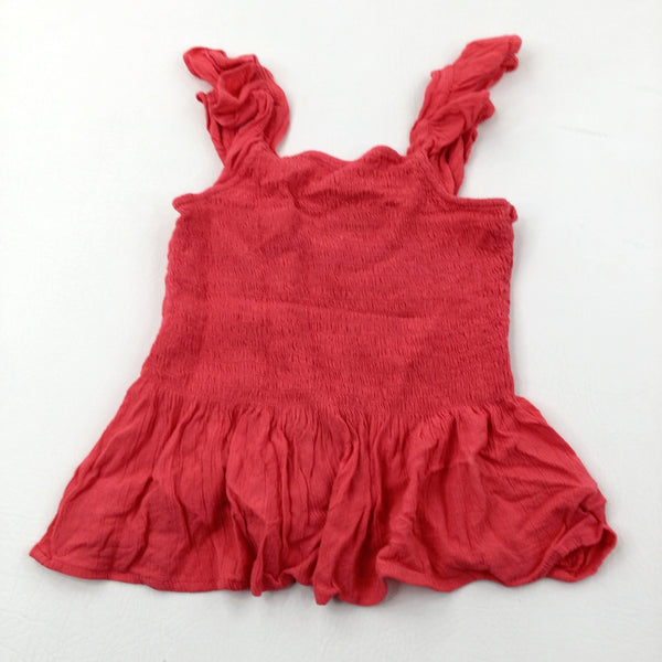 Pink Shirred Summer Top - Girls 6-7 Years