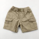Beige Cotton Cargo Shorts - Boys 7-8 Years