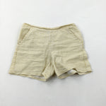 Mustard Gingham Cotton Shorts - Boys/Girls 2-3 Years