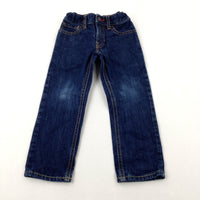 Dark Blue Denim Jeans With Adjustable Waist - Boys 3 Years