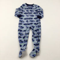 Cars Blue Fleece Onesie - Boys 3 Years