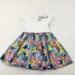 **NEW** Colourful Flowers Cotton Jersey Lined Dress - Girls 2-3 Years