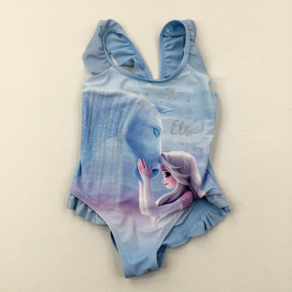 'Elsa' Frozen 2 Blue Swimming Costume - Girls 6-7 Years