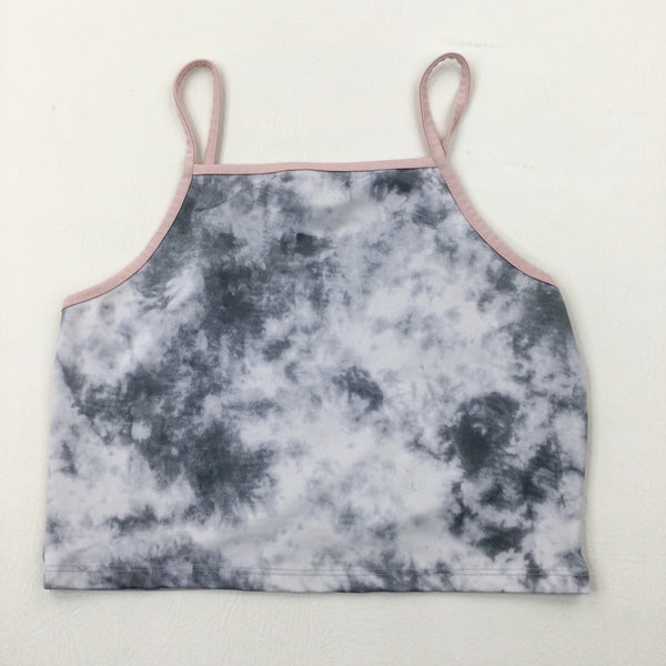 Mottled Grey Cropped Vest Top - Girls 14-15 Years