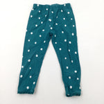 Spotty Teal Leggings - Girls 2-3 Years