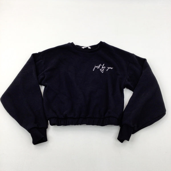 'Just Be You' Black Cropped Sweatshirt - Girls 14-15 Years