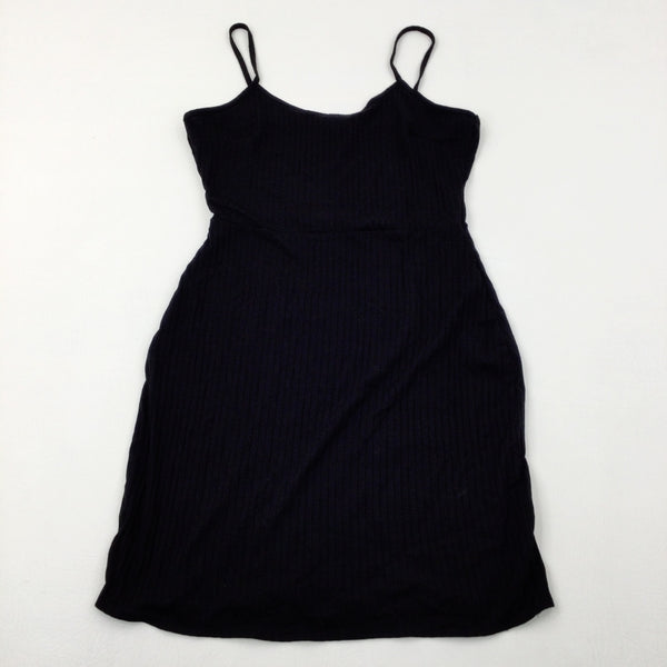 Black Ribbed Lightweight Dress - Girls 14-15 Years