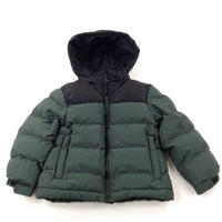 Green & Black Insulated Fleece Lined Coat - Boys 2-3 Years