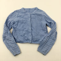 Blue Patterned Knitted Cardigan - Girls 8-9 Years