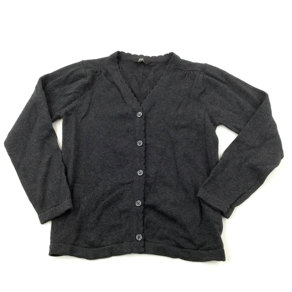 Charcoal Grey Knitted School Cardigan - Girls 6-7 Years