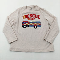 'Rescue Team' Fire Engine Pink Long Sleeve Top - Boys 6-7 Years