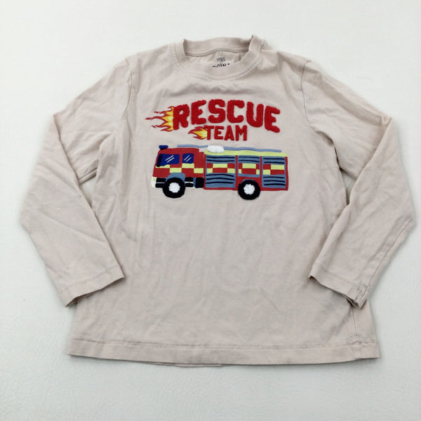 'Rescue Team' Fire Engine Pink Long Sleeve Top - Boys 6-7 Years