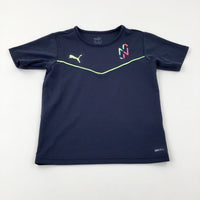 Puma Motif Navy Sports T-Shirt - Boys 9-10 Years