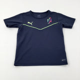 Puma Motif Navy Sports T-Shirt - Boys 9-10 Years