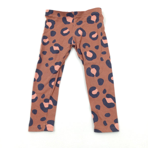 Animal Print Tan Leggings - Girls 2-3 Years