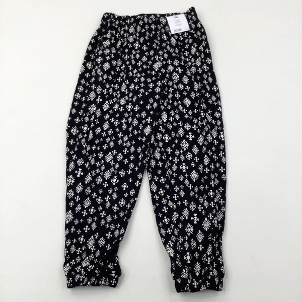 **NEW** Patterned Black Lightweight Trousers - Girls 7-8 Years