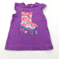 'My Wellies' Purple T-Shirt - Girls 2-3 Years