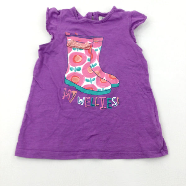 'My Wellies' Purple T-Shirt - Girls 2-3 Years