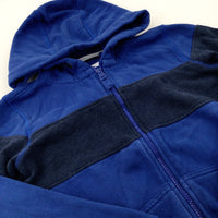 Blue & Charcoal Grey Zip Through Hoodie - Boys 9-10 Years