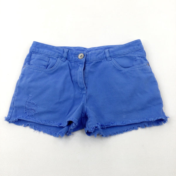 Blue Distressed Denim Shorts - Girls 14-15 Years