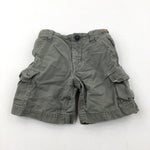 Light Khaki Green Cargo Shorts With Adjustable Waist - Boys 3 Years