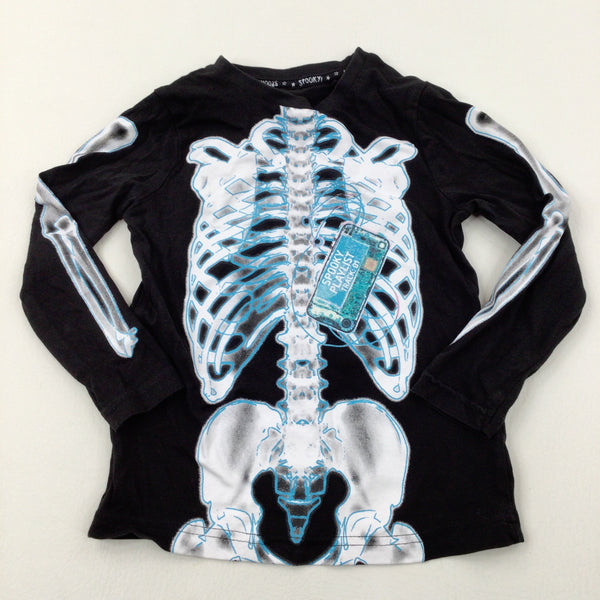 Skeleton Black Long Sleeve Top - Boys 2-3 Years