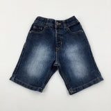 Dark Blue Denim Shorts With Adjustable Waist - Boys 2-3 Years