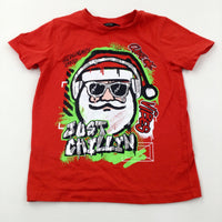 'Just Chillin' Santa Red T-Shirt - Boys 7-8 Years