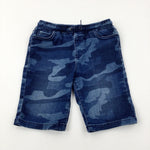 Camouflage Mid Blue Denim Shorts - Boys 7-8 Years