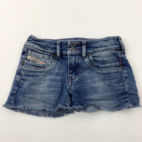 'Diesel' Mid Blue Denim Shorts - Girls 14-15 Years