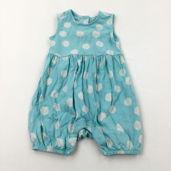 Spotty Blue Cotton Jersey Playsuit - Girls 2-3 Years
