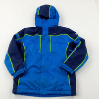 Blue & Navy Ski Jacket (With Built In Snow Skirt) - Boys 7-8 Years