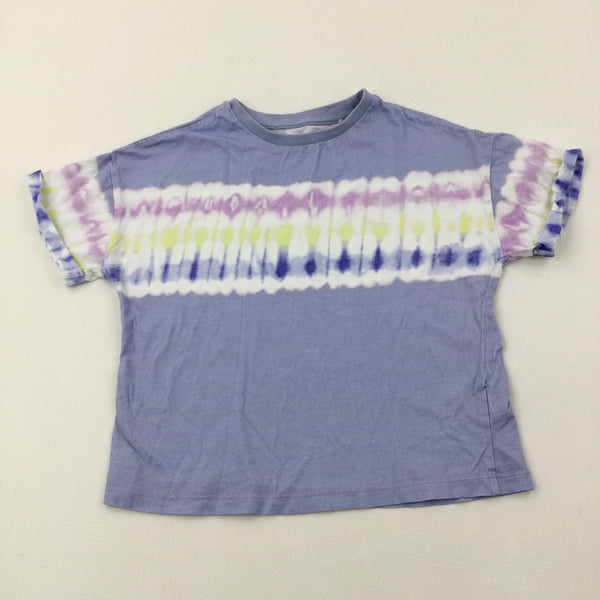 Tie Dye Effect Blue T-Shirt - Girls 7-8 Years