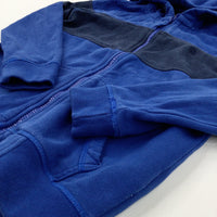 Blue & Charcoal Grey Zip Through Hoodie - Boys 9-10 Years