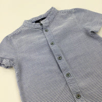 Blue Striped Cotton Shirt - Boys 2-3 Years