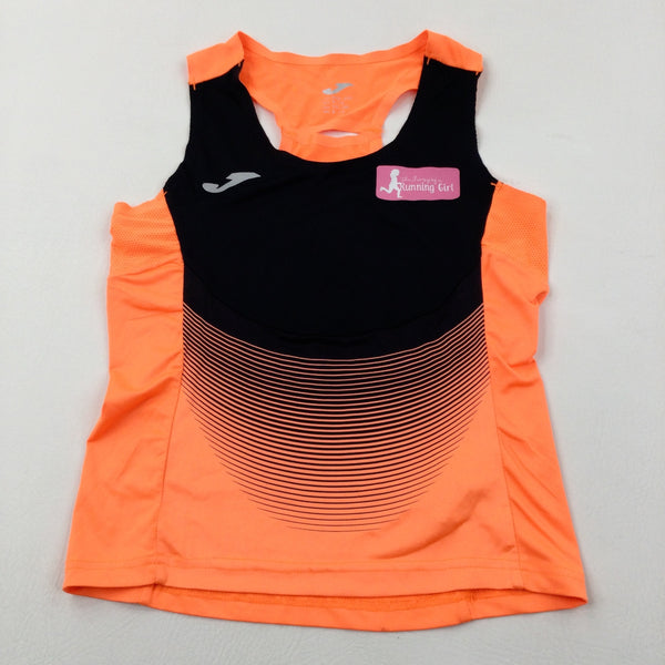 'The Diary Of A Running Girl' Orange & Black Sports Vest Top - Girls 8-9 Years