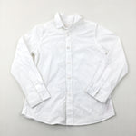 White Cotton Long Sleeve Shirt - Boys 7-8 Years