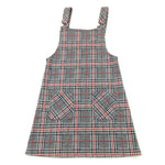 Red & Black Checked Pinafore Dress - Girls 7-8 Years