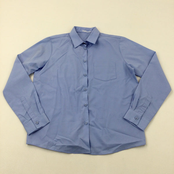Blue Long Sleeve School Shirt - Boys 12-13 Years