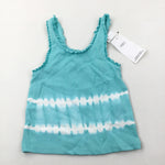 **NEW** Tie Dye Effect Blue & White Ribbed Vest Top - Girls 7-8 Years