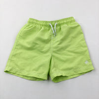 Palm Tree Embroidered Bright Yellow Swimming Shorts - Boys 6-7 Years