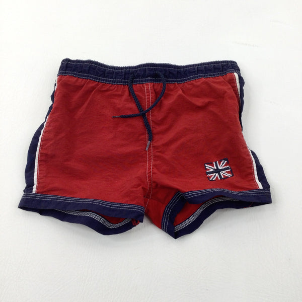 Union Jack Red & Navy Swimming Shorts - Boys 18-24 Months