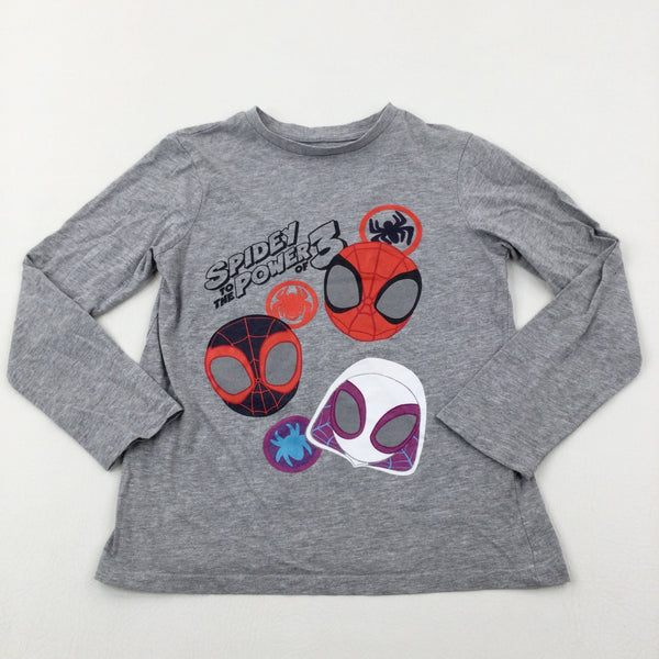 'Spidey' Grey Long Sleeve Top - Boys 7-8 Years