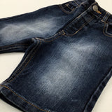 Dark Blue Denim Shorts With Adjustable Waist - Boys 2-3 Years